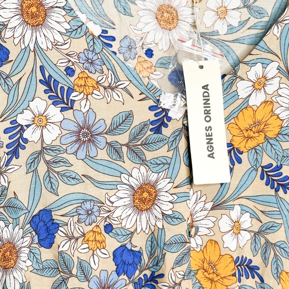 Plus Size Summer Floral Boho Classy Smocked Midi Dress 1X - Picture 8 of 9